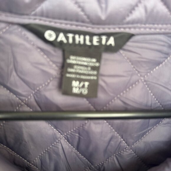 Athleta Whisper Featherless Quilted Jacket Medium Purple Nylon Repellent Violet - Picture 7 of 10